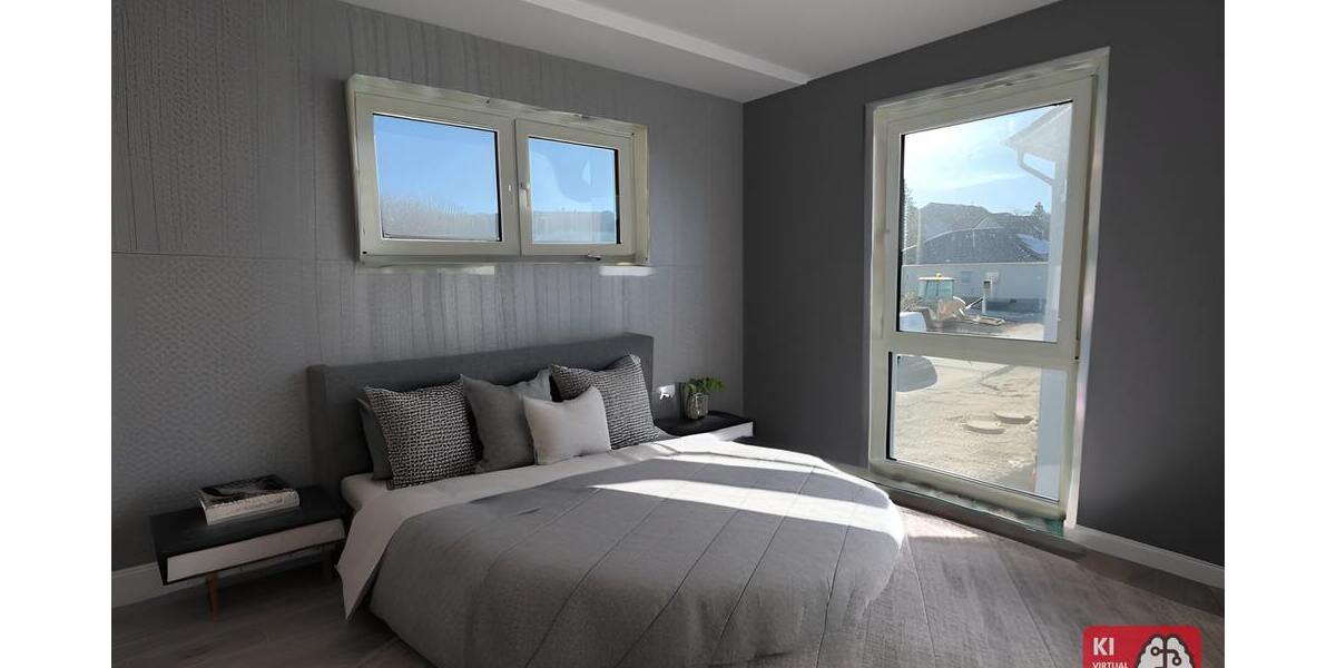 Schlafzimmer mit Ankleide visualisiert