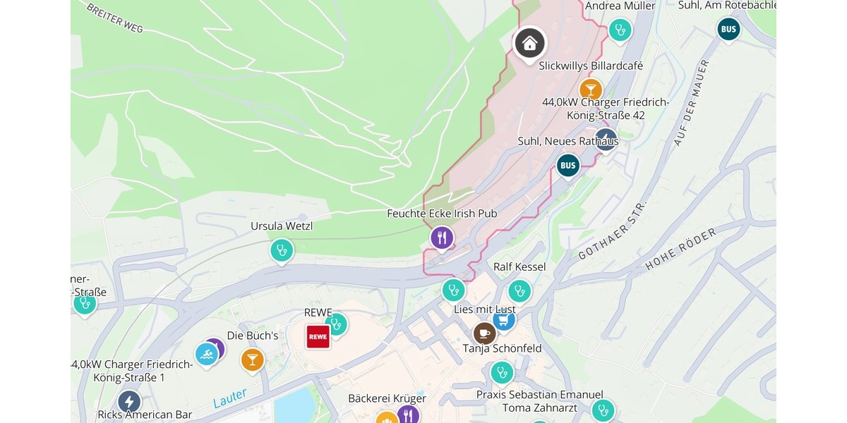 Lage der Immobilie in Suhl