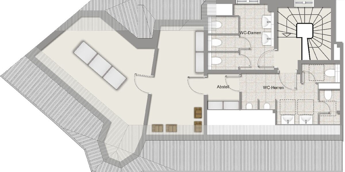 Grundriss Büro/sanitäre Anlagen DG 25m²