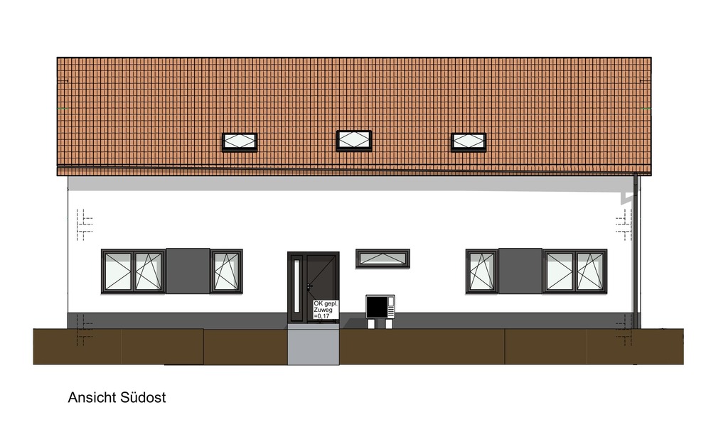 Ansicht Südost - Planung Variante 1