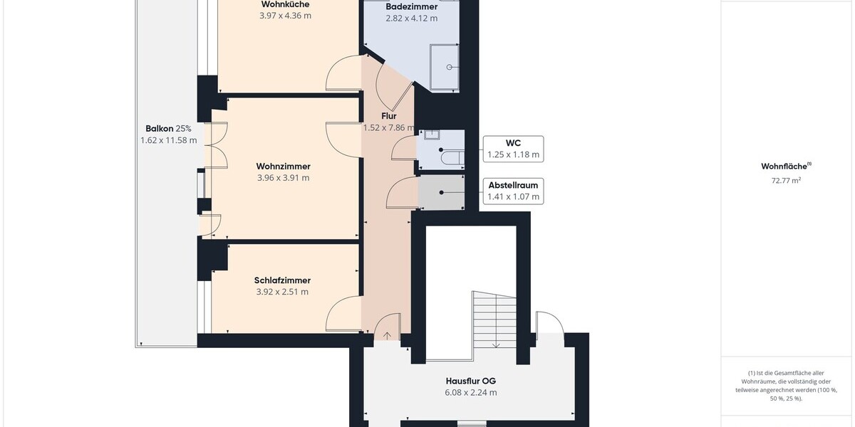 Grundriss Wohnung 2. OG