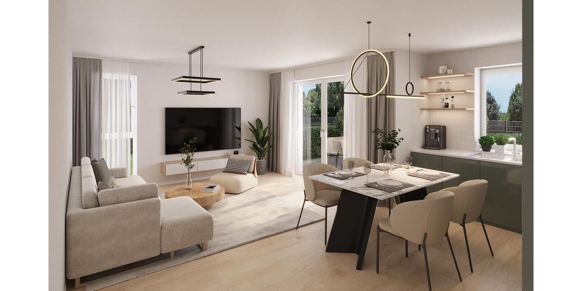 Visualisierung Wohn- & Esszimmer