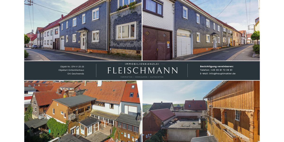 Platz ohne Ende – Wohn- und Geschäftshaus mit 2 Einheiten, Garagen und Durchfahrt - Wohn- & Geschäftshaus Geschwenda Geschwenda | Angebot:27357615