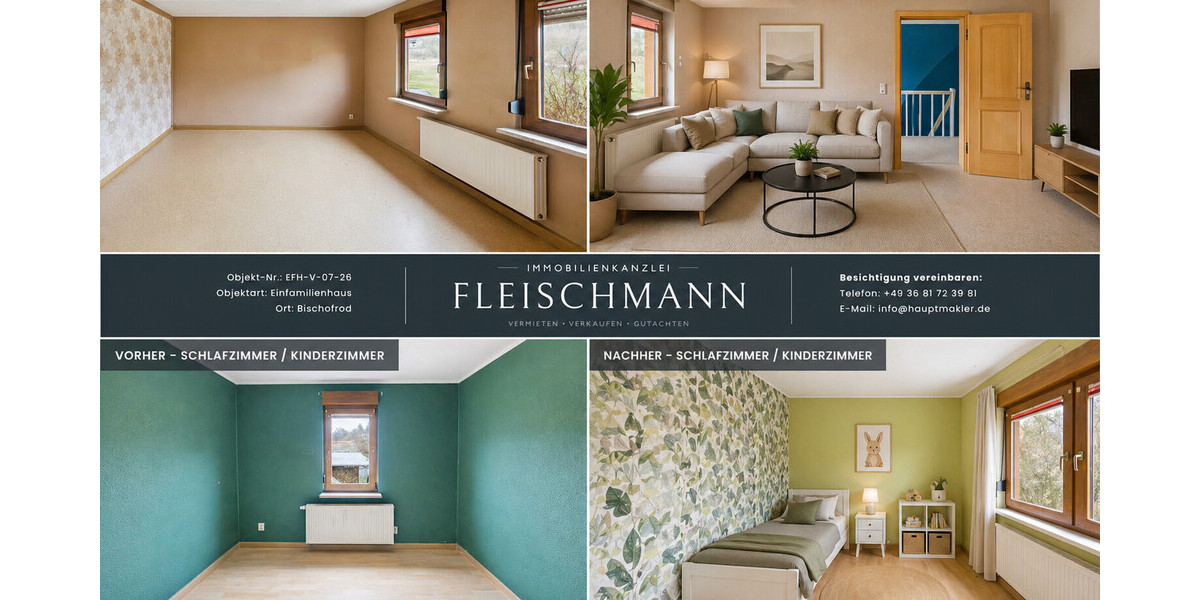 Wohnzimmer/ Schlafzimmer Vorher Nachher