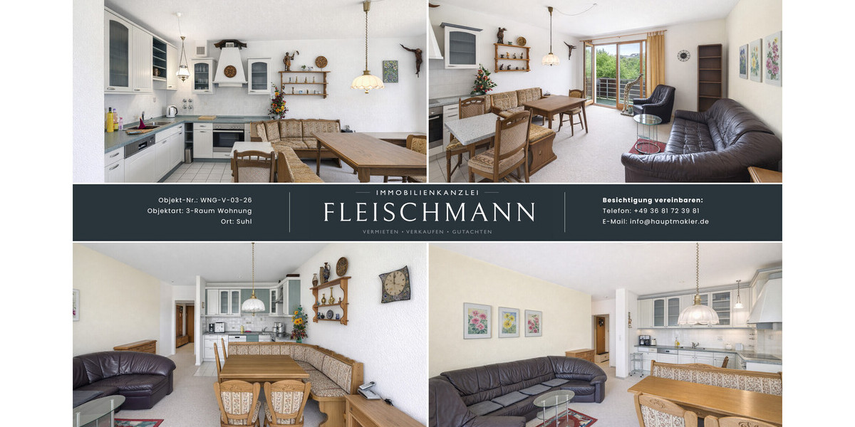 Wohnkomfort mit Balkon, Einbauküche und solider Ausstattung in gepflegtem Wohnumfeld - Erdgeschoßwohnung Suhl Schmiedefeld am Rennsteig | Angebot:27083806