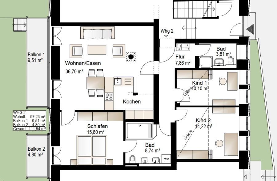 Grundriss Wohnung 2