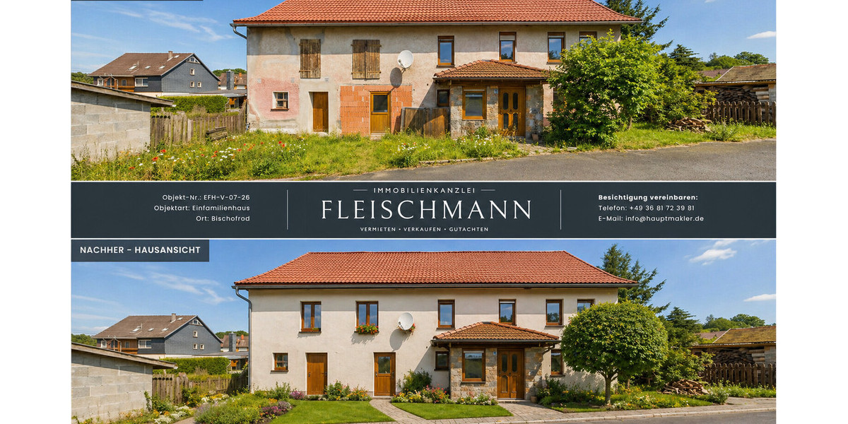 Eigenheim ab 66.000 Euro - mit ca. 50-80k Ausbau zum fertigen Zuhause! - Einfamilienhaus Bischofrod | Angebot:26380305