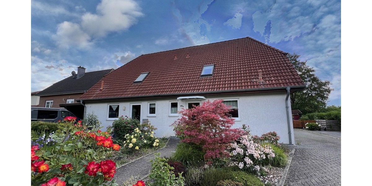 mit KI verändert - Vorgarten des Hauses