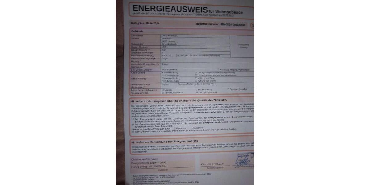 Energieausweiß