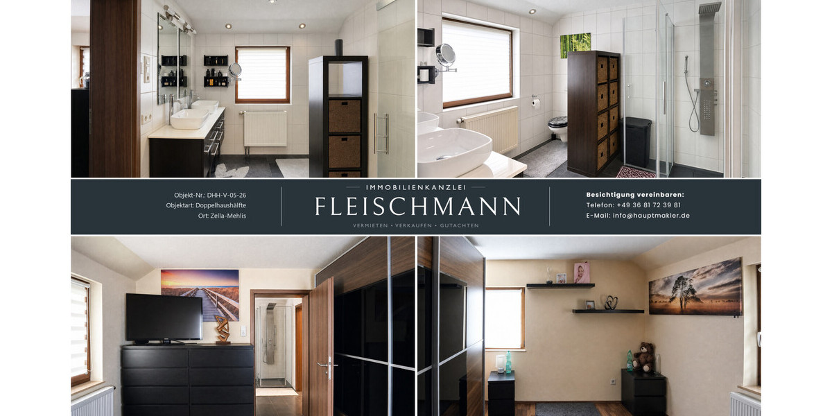 Tageslichtbad und Schlafzimmer